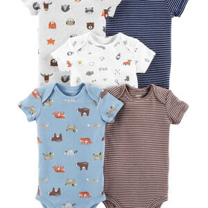 Carter's Baby Boy Bodysuits 5 Pack Animal Size 6M